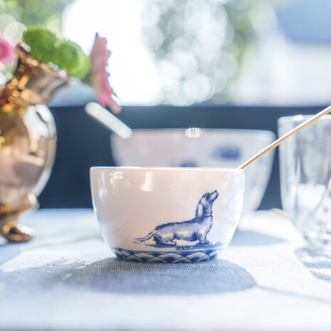 Heinen Delfts Blauw Dipping dish Dachshund Nhaan Heinen Delfts Blauw Dipping dish Dachshund Nhaan