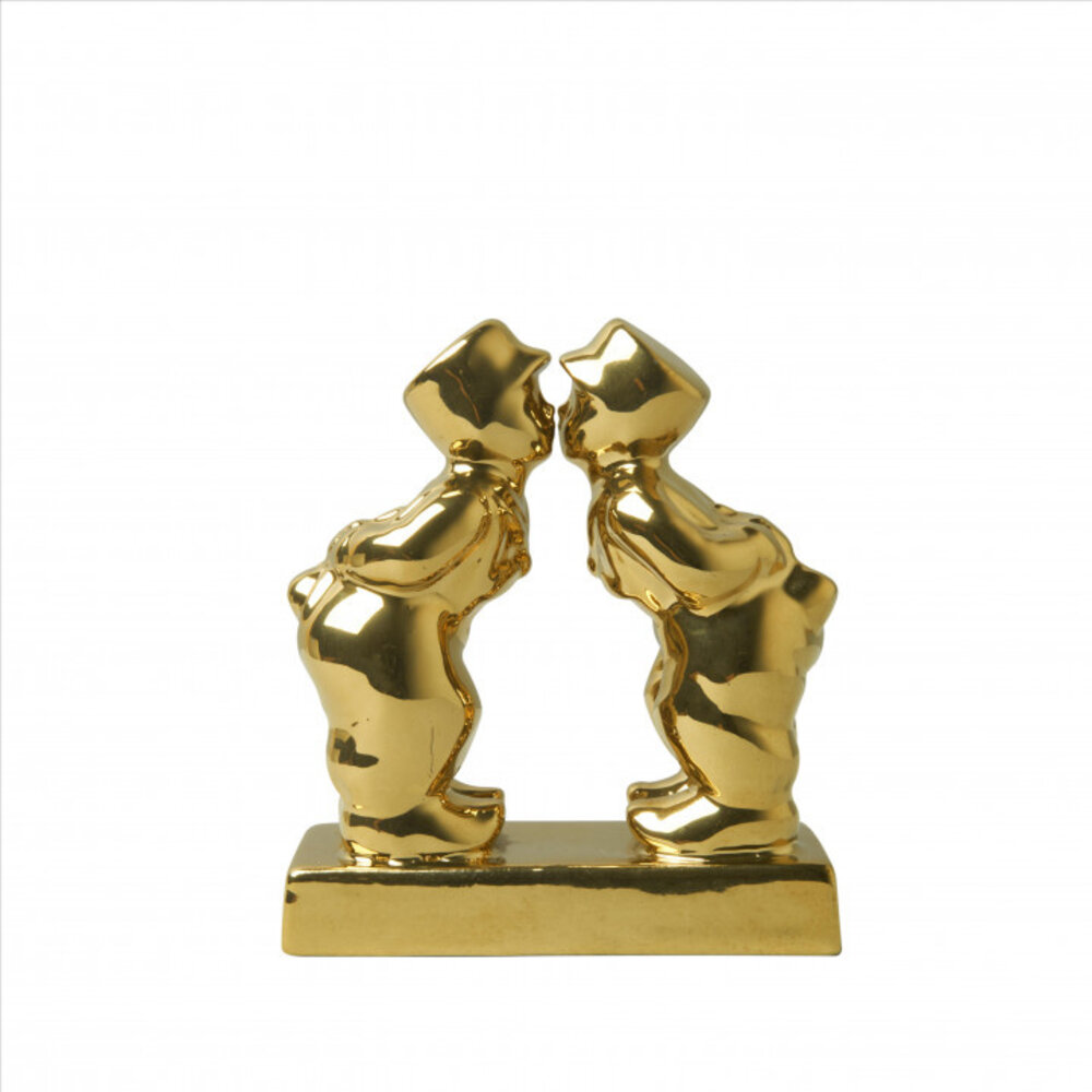 Heinen Delfts Blauw Kissing couple man-man gold (8 cm)