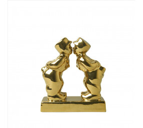 Heinen Delfts Blauw Coppia che si bacia uomo-uomo oro (8 cm)