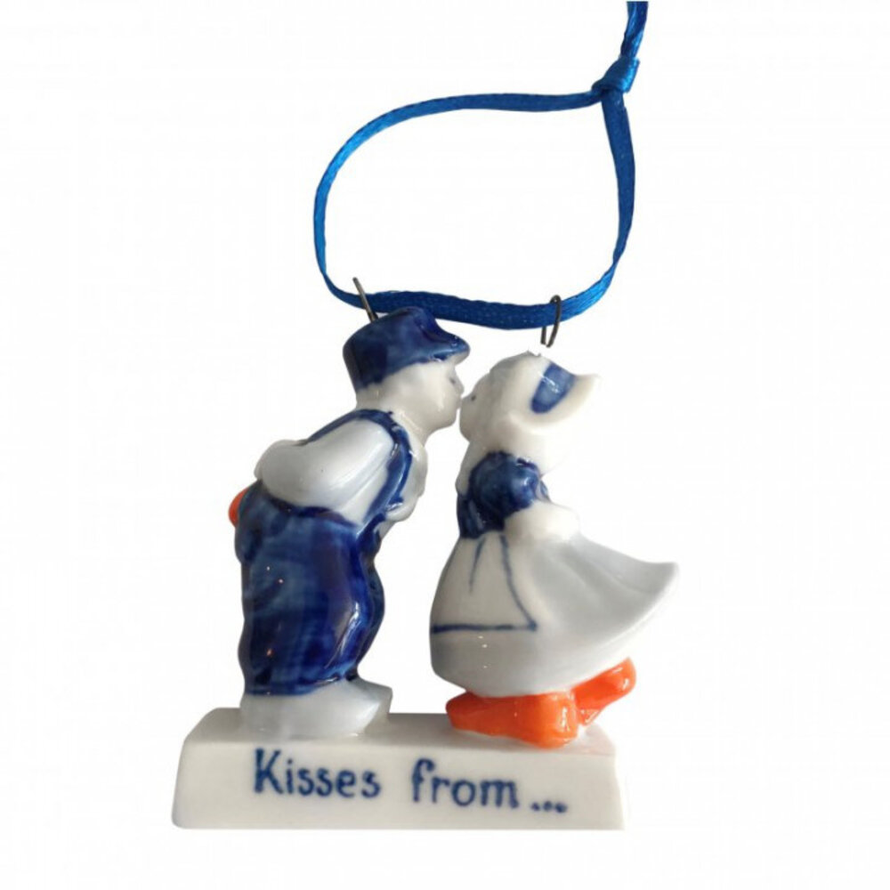 Heinen Delfts Blauw Embrasser un couple sur un ruban