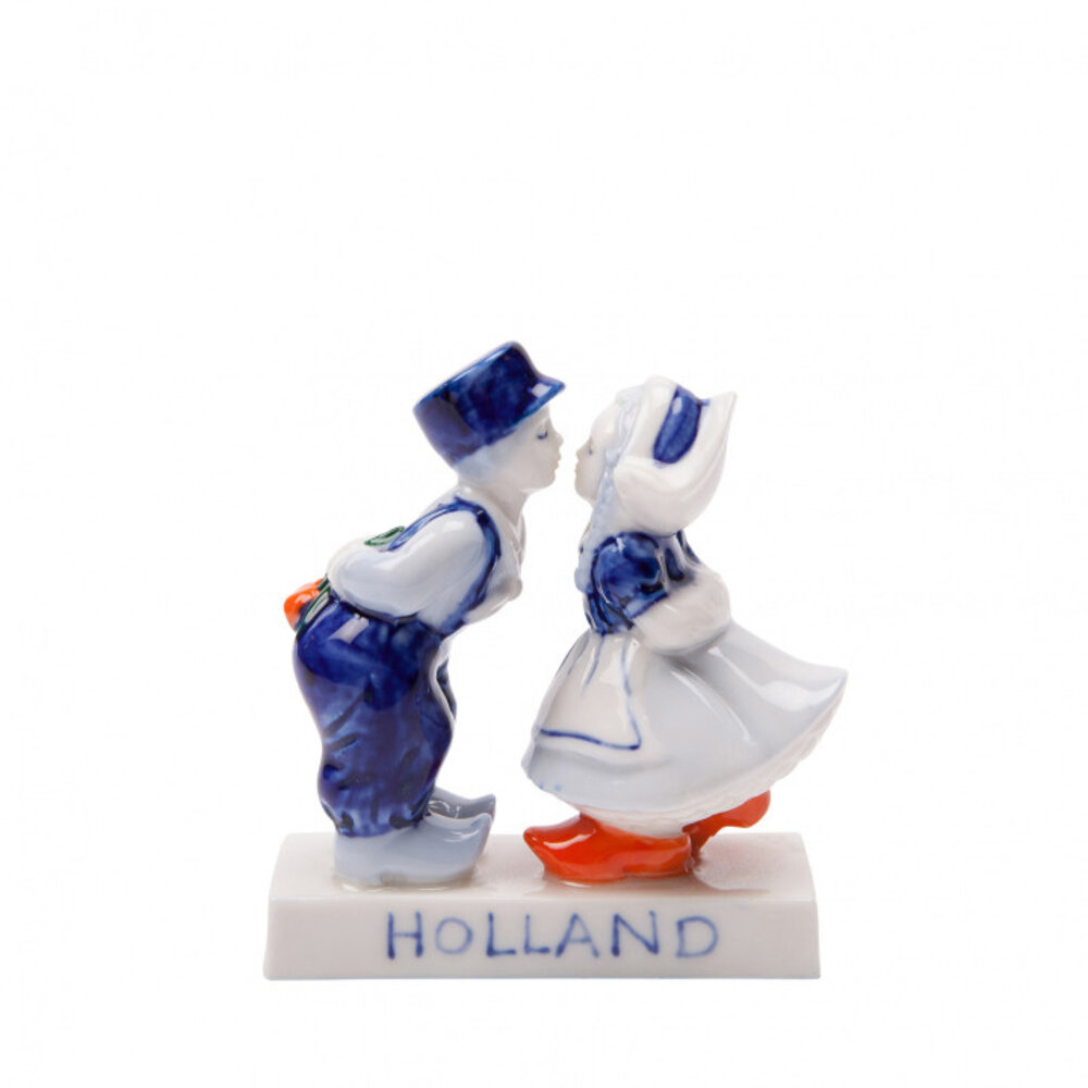 Heinen Delfts Blauw Kyssende par (8 cm)
