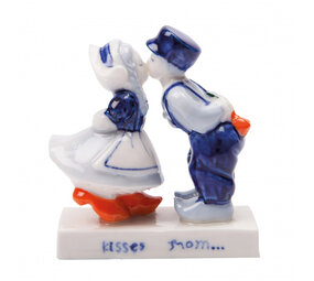 Heinen Delfts Blauw Couple qui s'embrasse (13 cm)