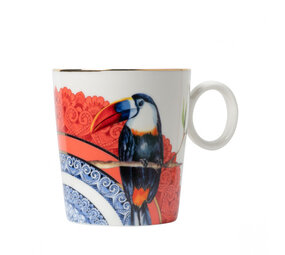 Heinen Delfts Blauw Mok Mandala toekan Heinen Delfts Blauw Mok Mandala toekan