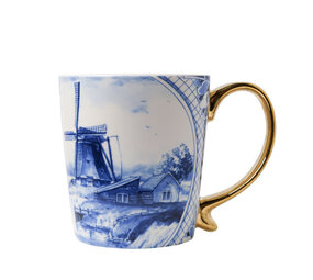 Heinen Delfts Blauw Taza Molino de oro