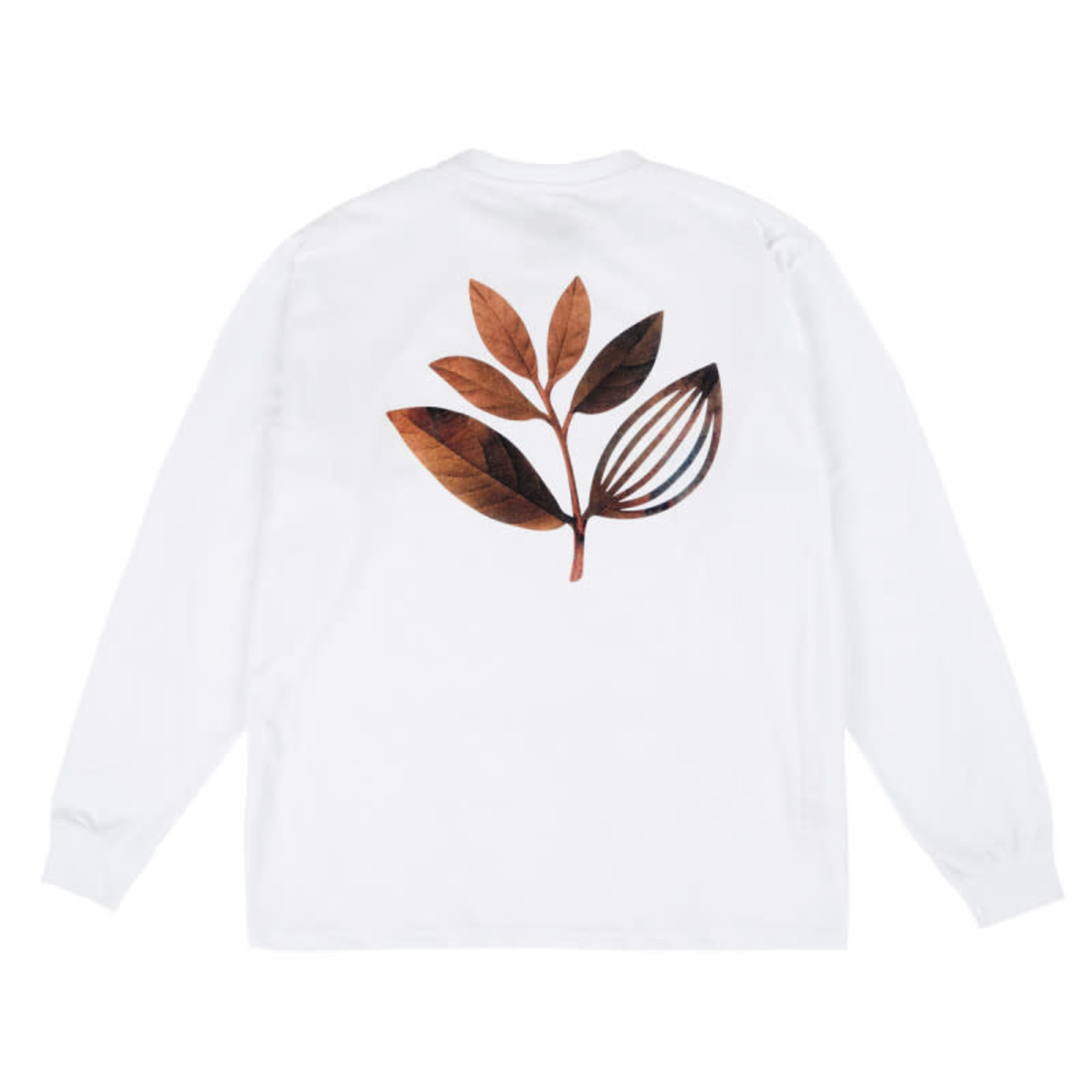 MAGENTA FALL LEAF LS TEE - WHITE