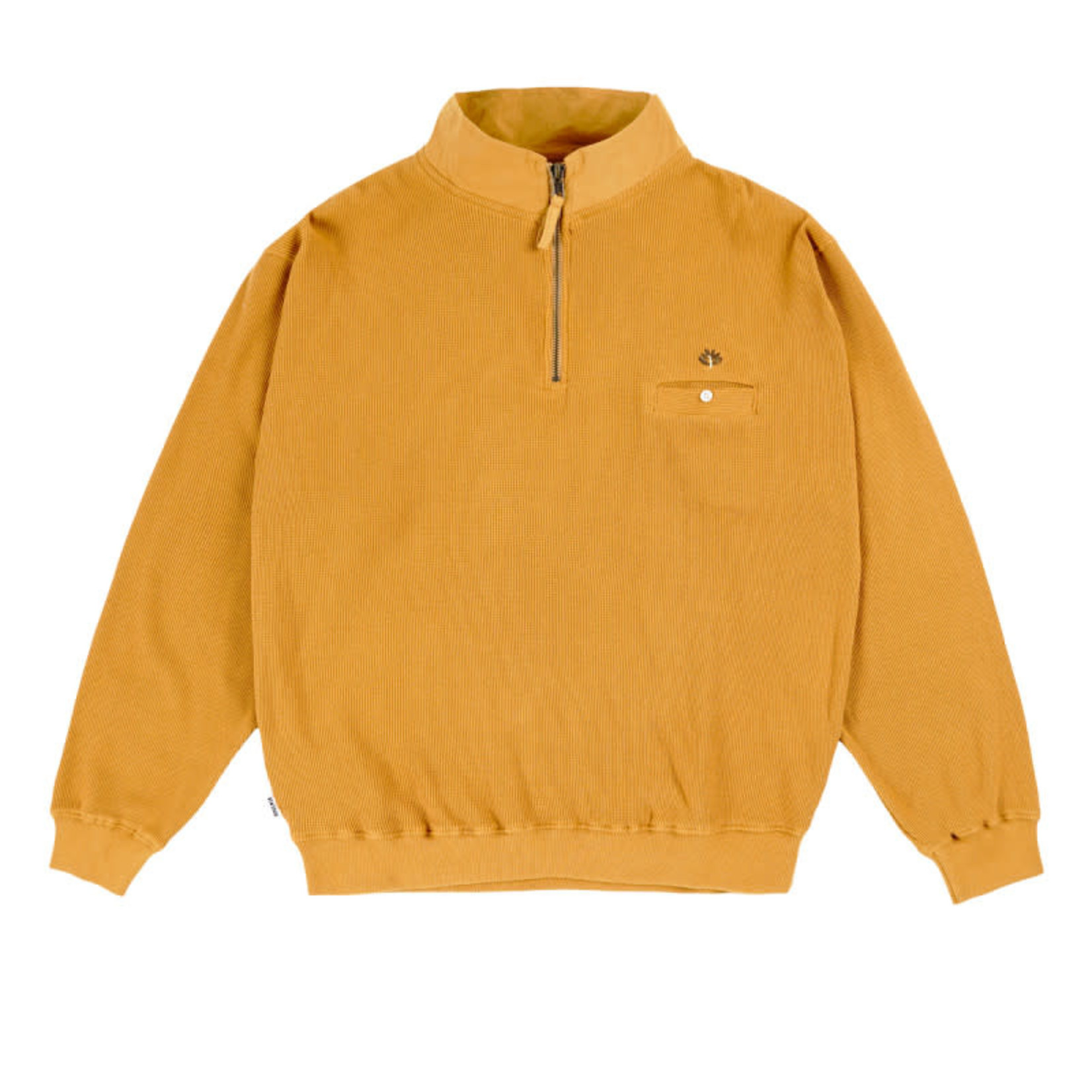 MAGENTA WAFFLE ZIP POLO - HONEY