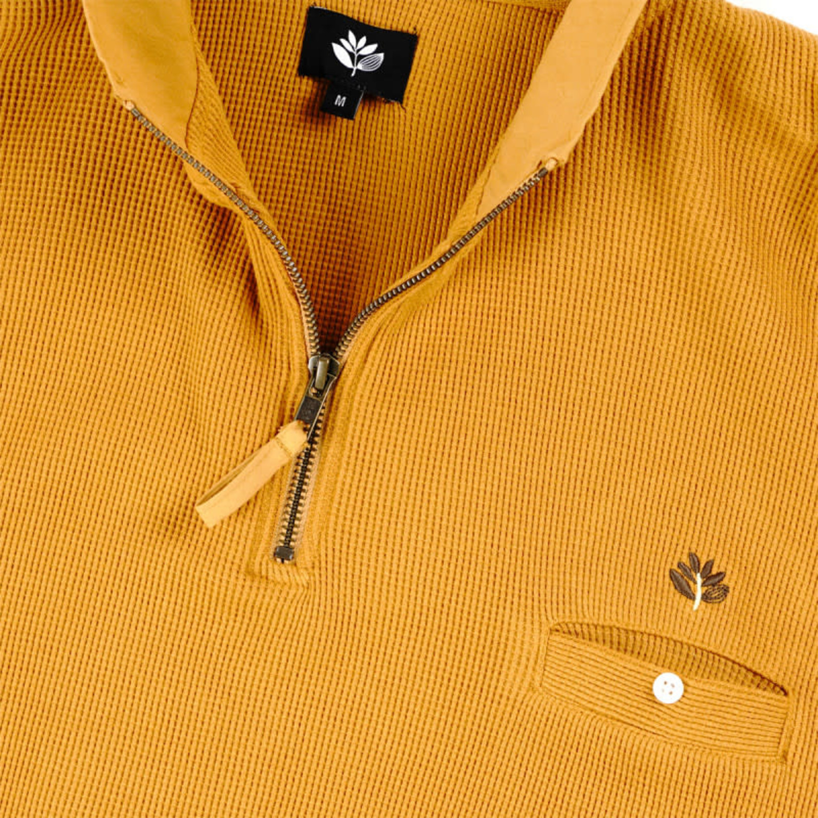 MAGENTA WAFFLE ZIP POLO - HONEY