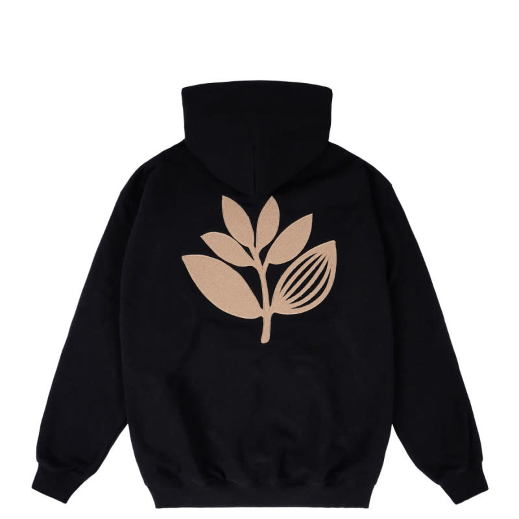 MAGENTA TERRY PLANT HOODIE - BLACK