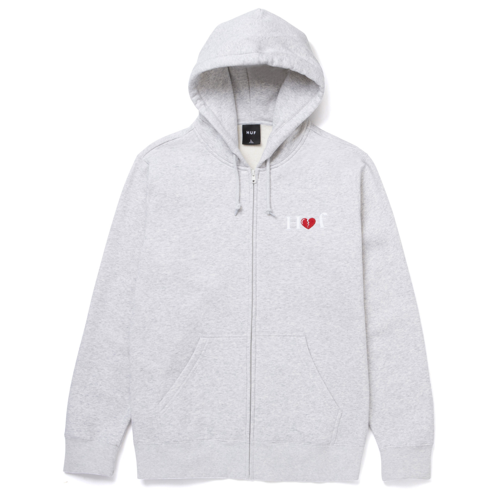 HUF MILTON ZIP-UP HOODIE - ATHLETIC HEATHER