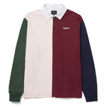 HUF MICK COLOR BLOCK RUGBY SHIRT - MERLOT