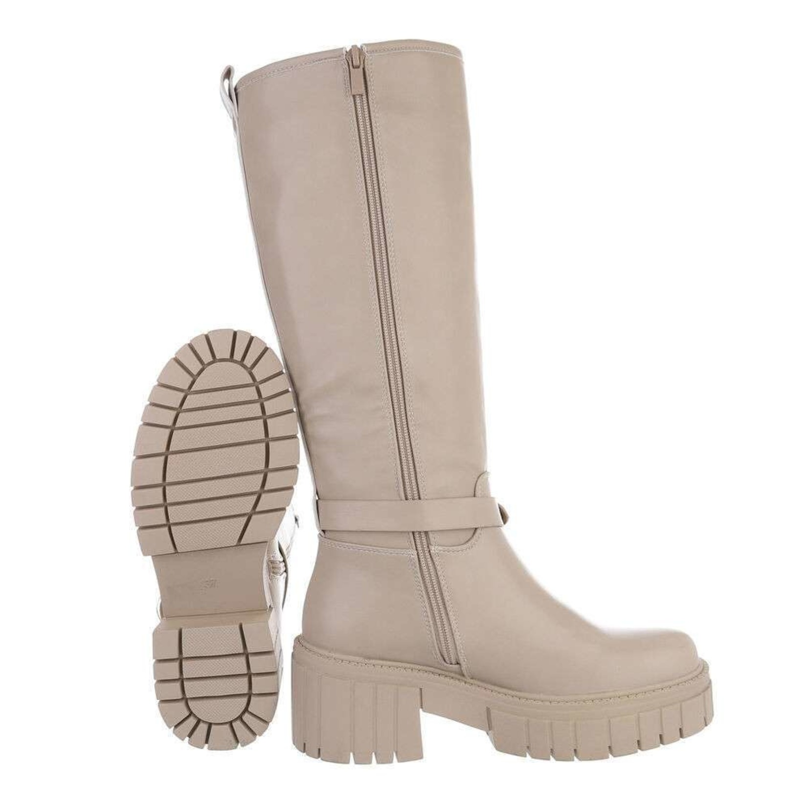 Beige lederlook Big chain Boots | Damesschoenen | Sale - Home|  Starlightsfashionbabe