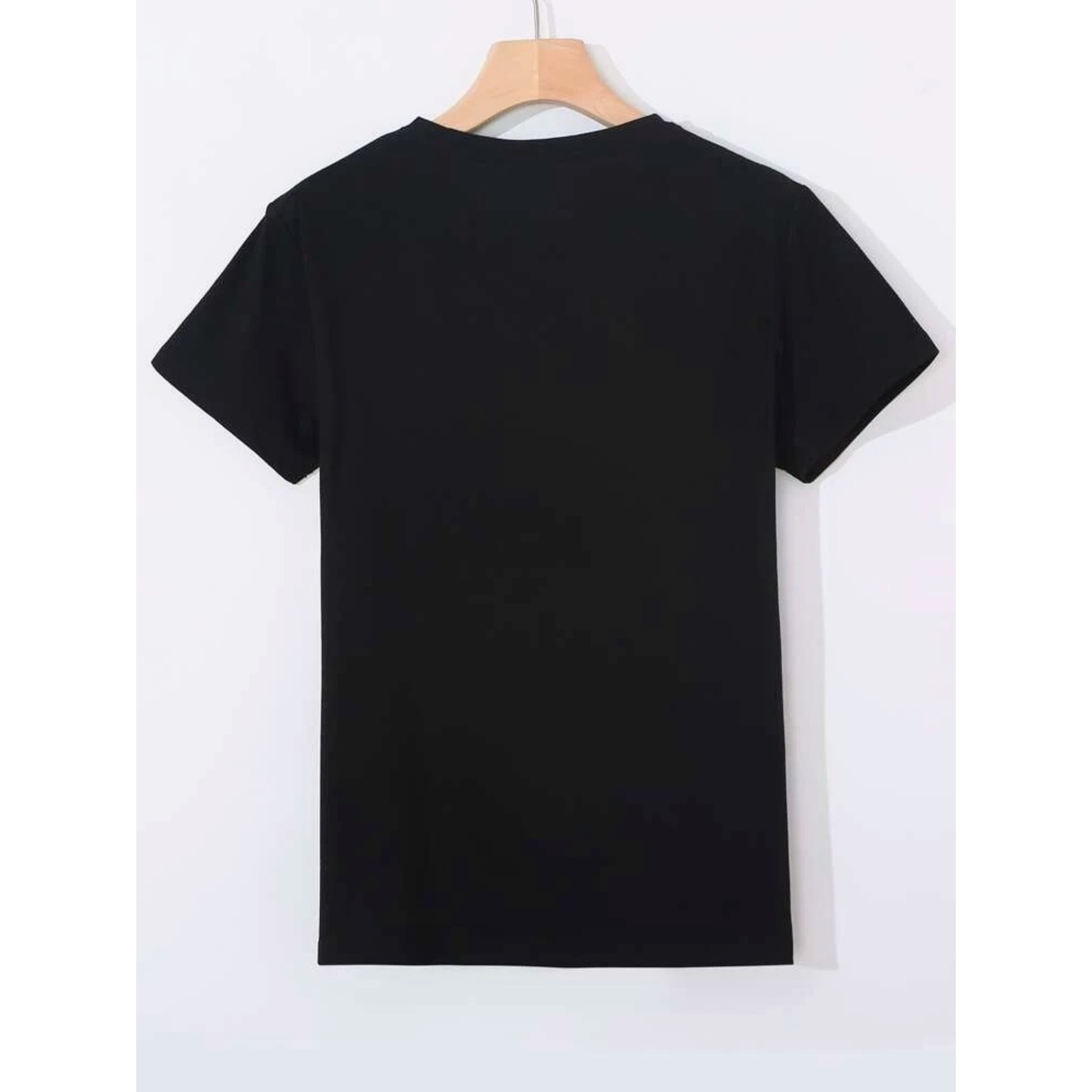 StarlightsFashionBabe Zwarte T-shirt met stretch en opdruk print
