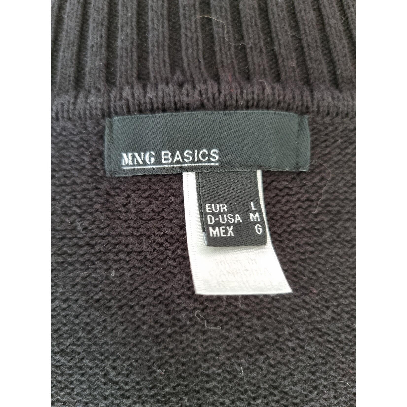 MNG Basic Jaquette noire à col montant (SIZE : L)