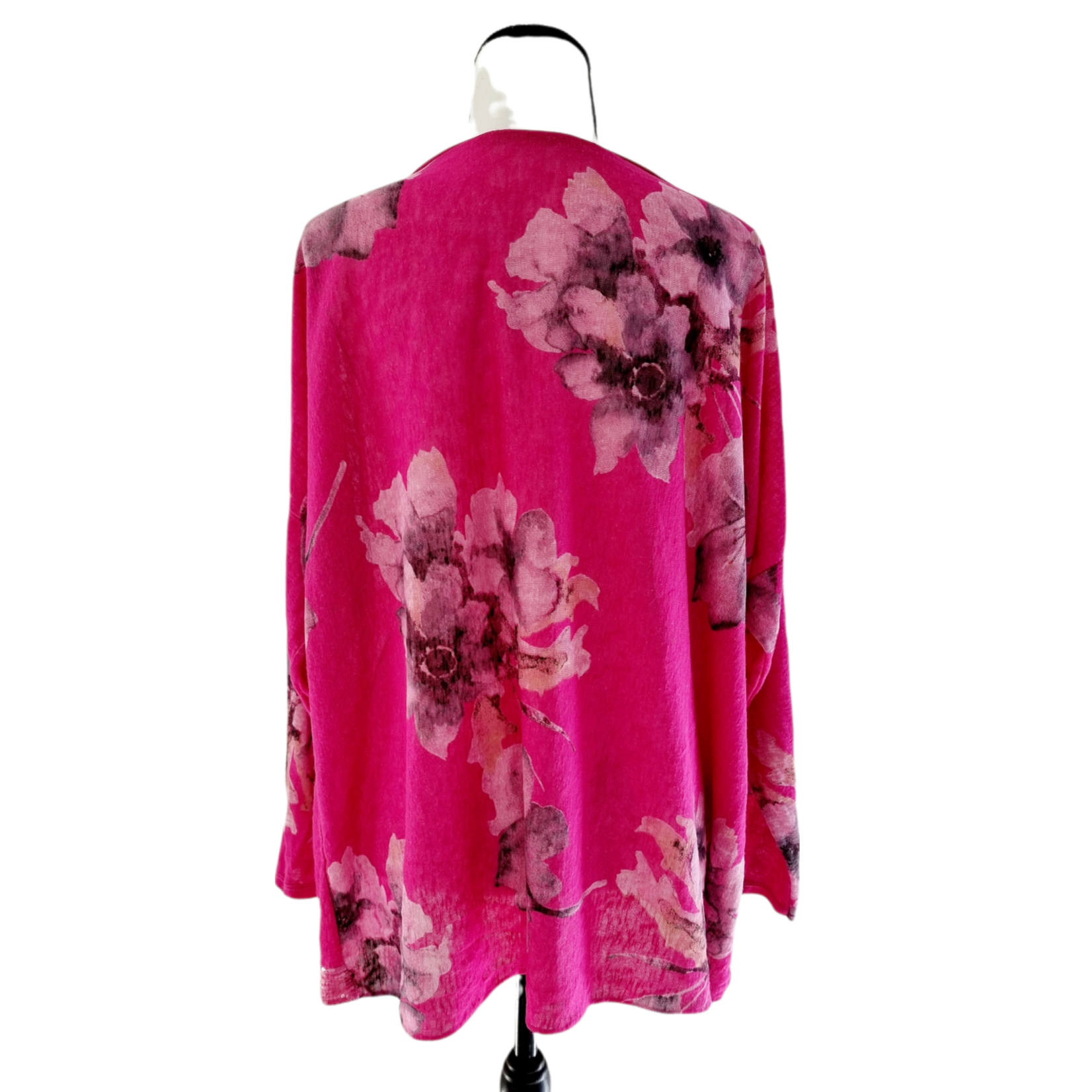 Pull léger fuchsia avec fleurs (SIZE : XL)