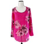 Pull léger fuchsia avec fleurs (SIZE : XL)
