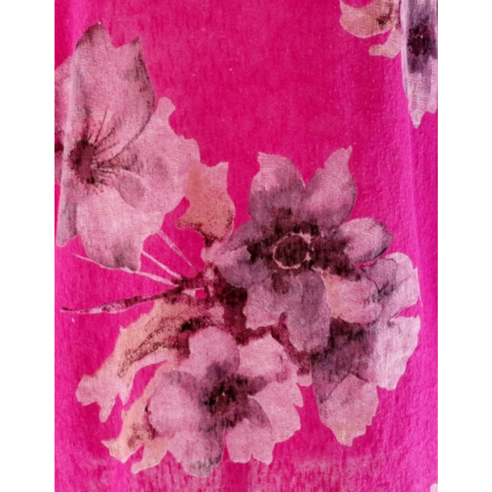 Pull léger fuchsia avec fleurs (SIZE : XL)