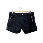 Short noir avec zips apparents et effet froissé (SIZE : 40)