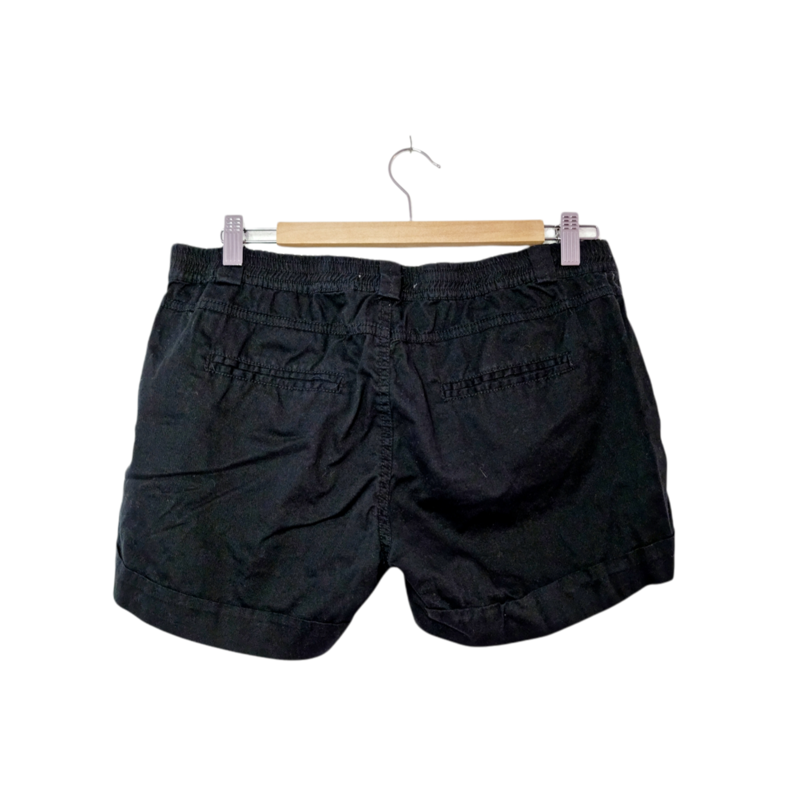 Short noir avec zips apparents et effet froissé (SIZE : 40)