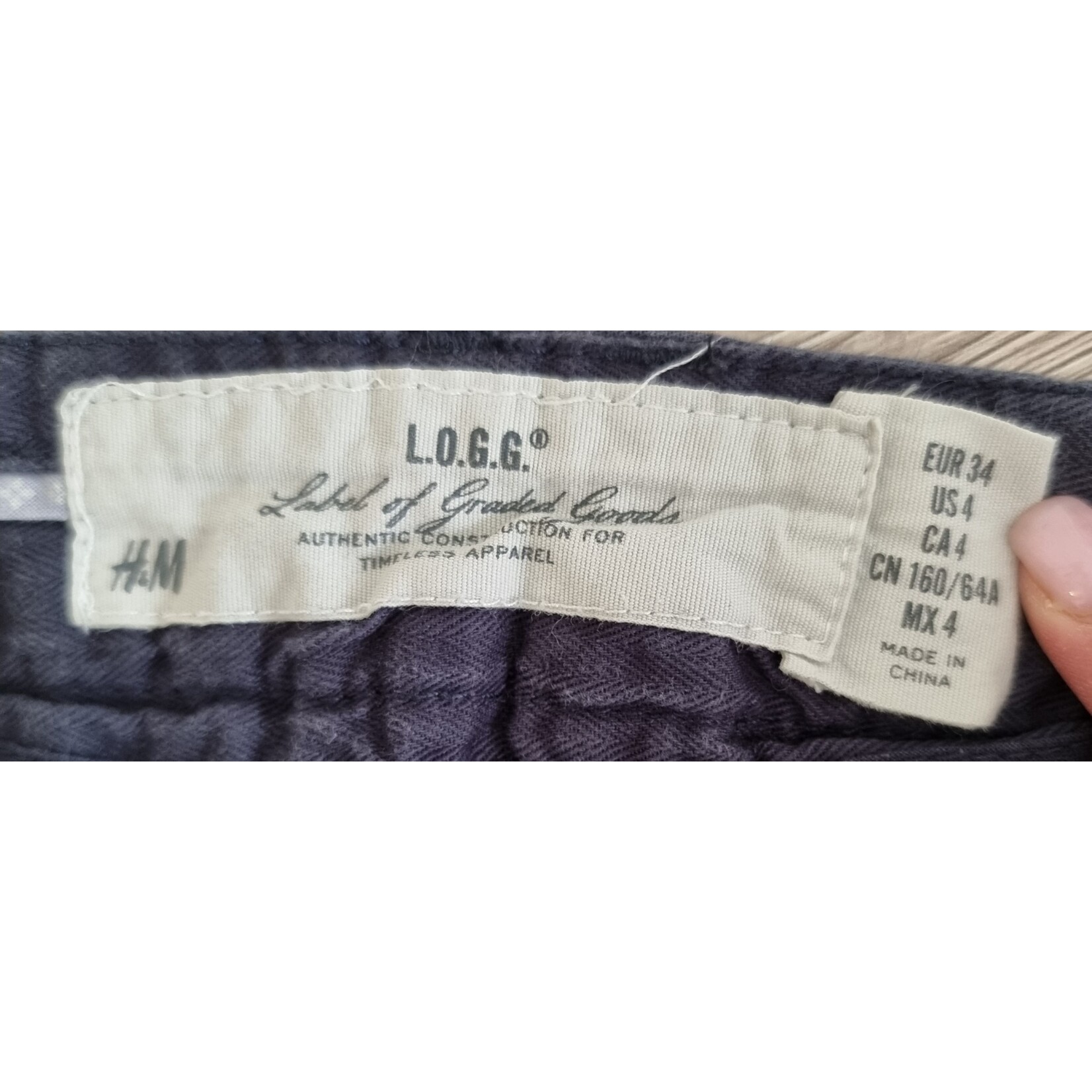 L.O.G.G H&M Pantalon classique bleu barbeau (SIZE : 34)