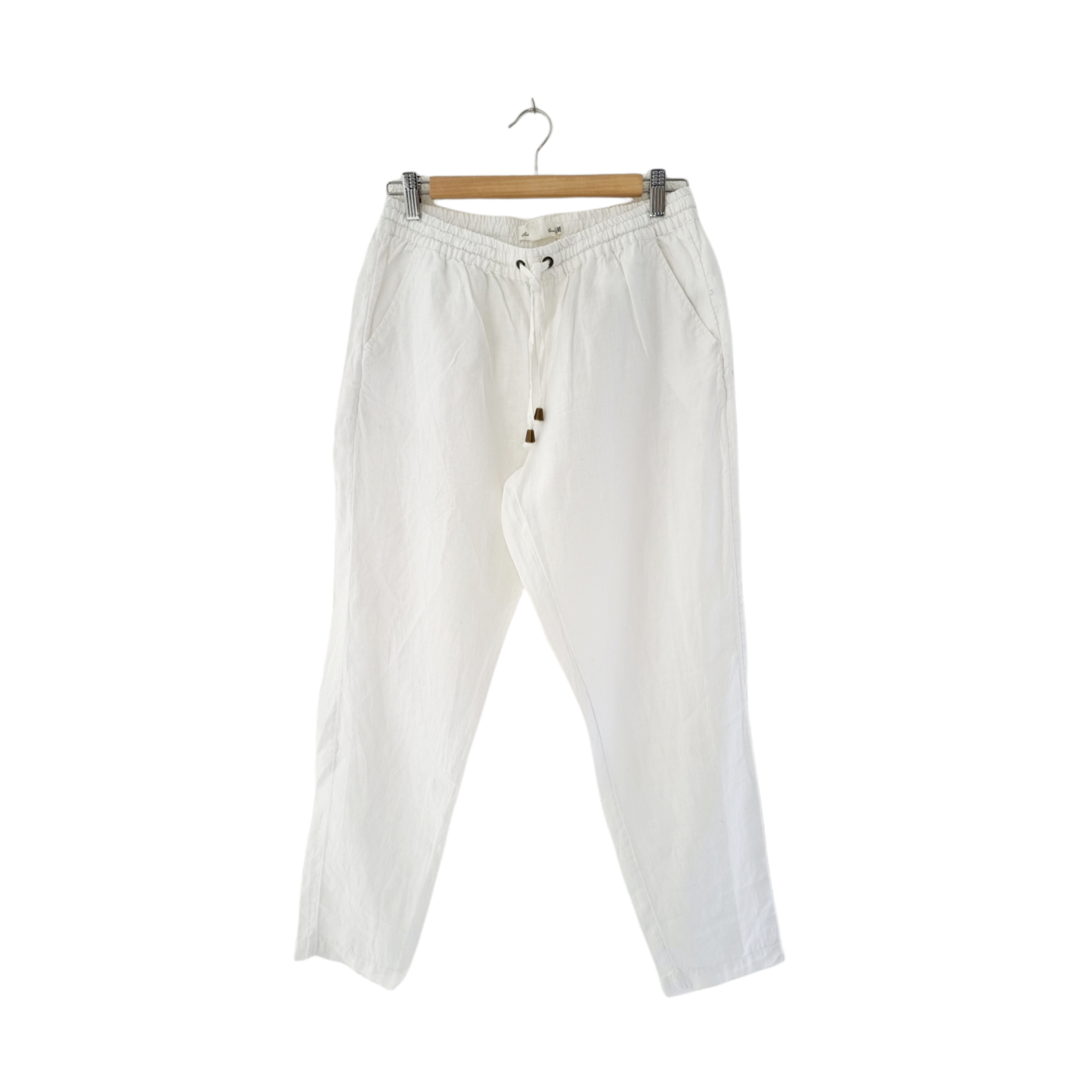 L.O.G.G H&M Pantalon jogger blanc en lin (EUR 40)