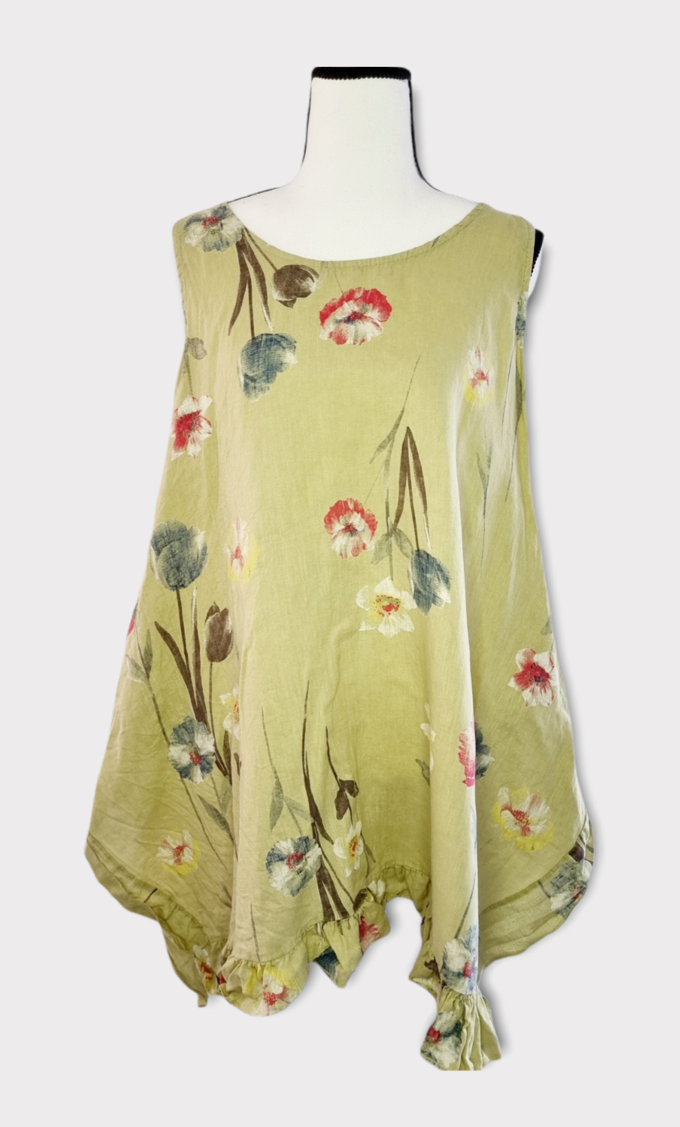 Robe En Lin Rose – Taille XL – Longueur Mi-mollets – Neuve Sans étiquettes