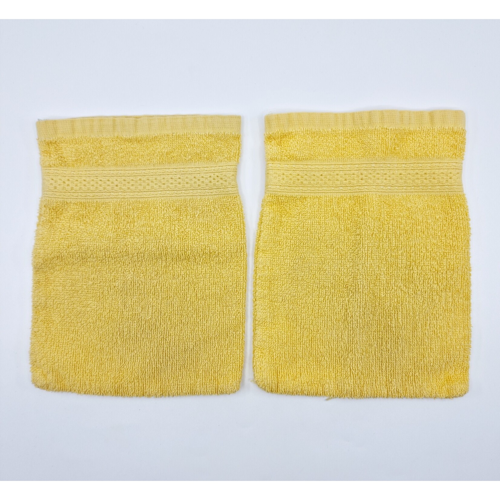Gant de toilette jaune 19 x 14 cm (2 pièces)