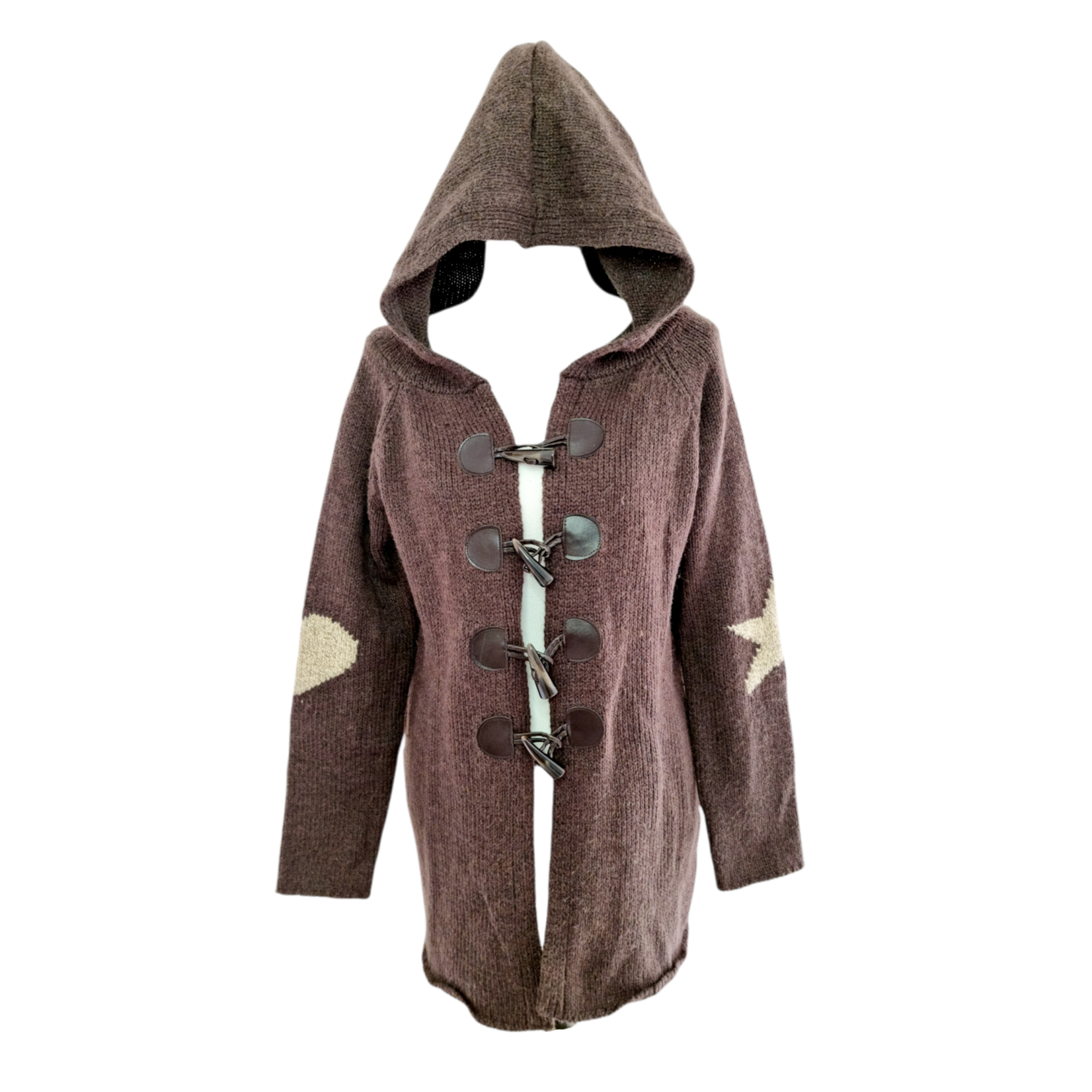 Laetitia Mem Jaquette longue à capuche et boutons apparents (SIZE : L)