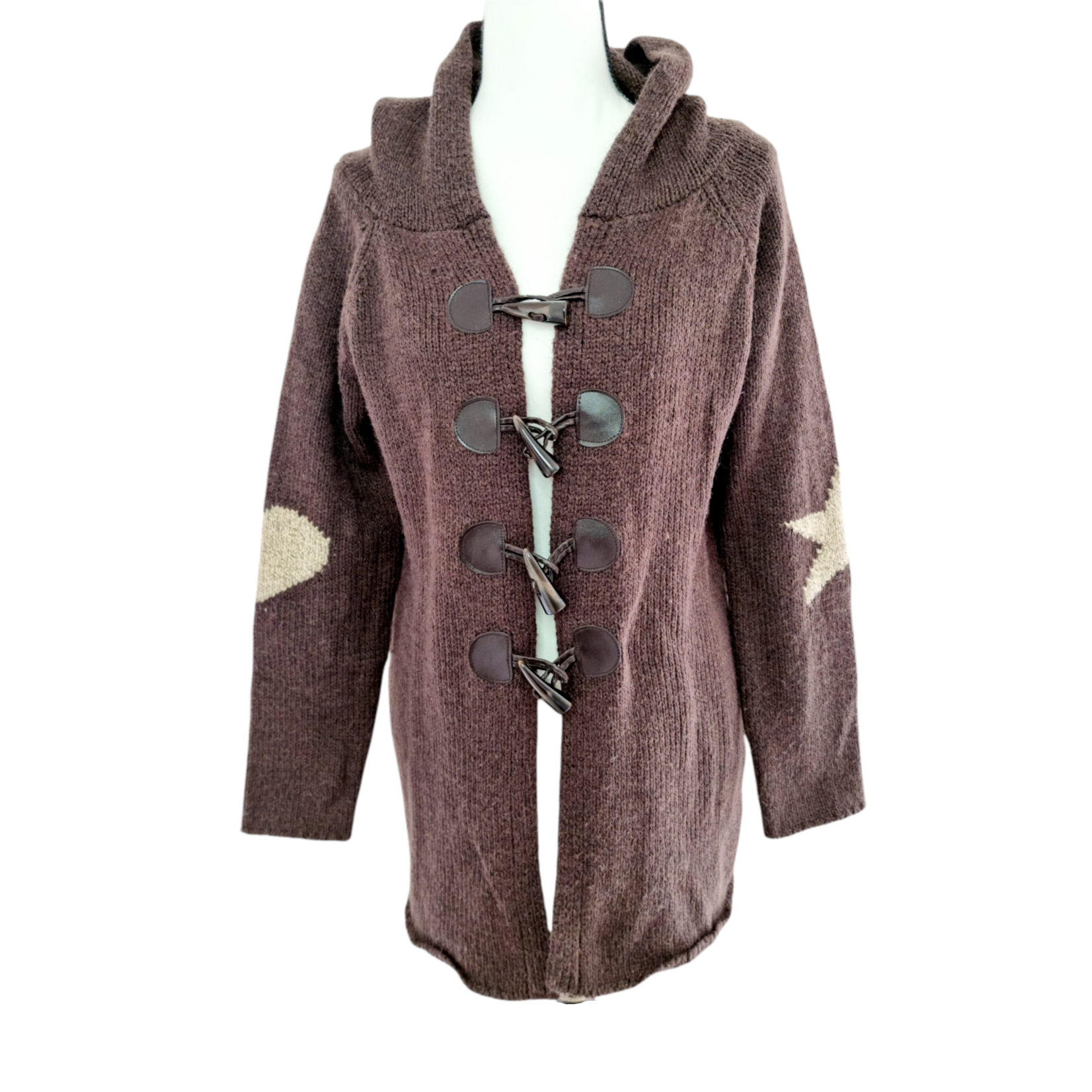 Laetitia Mem Jaquette longue à capuche et boutons apparents (SIZE : L)