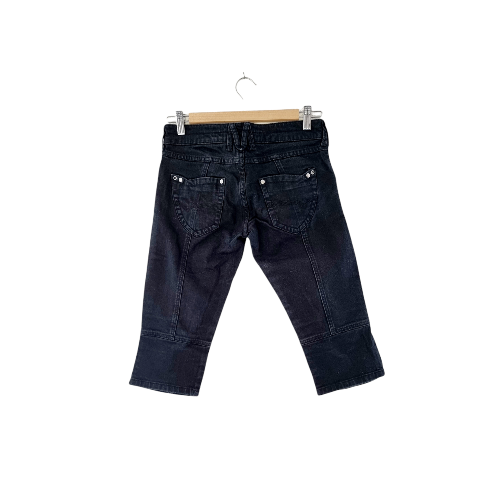 Ruby Tuesday Pantalon ¾ noir en jeans (SIZE : 36)