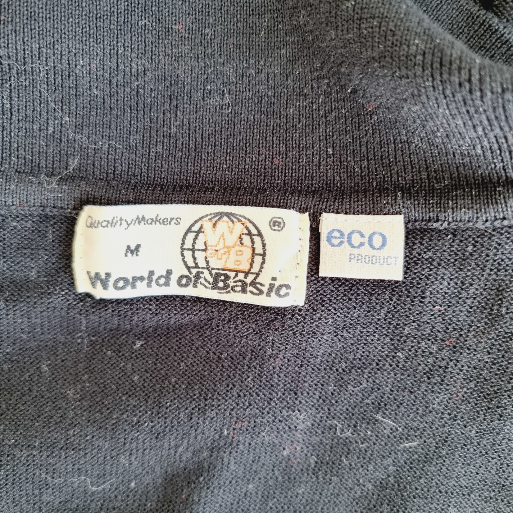 World of Basics Pull noir à col polo - Marc (SIZE : M)