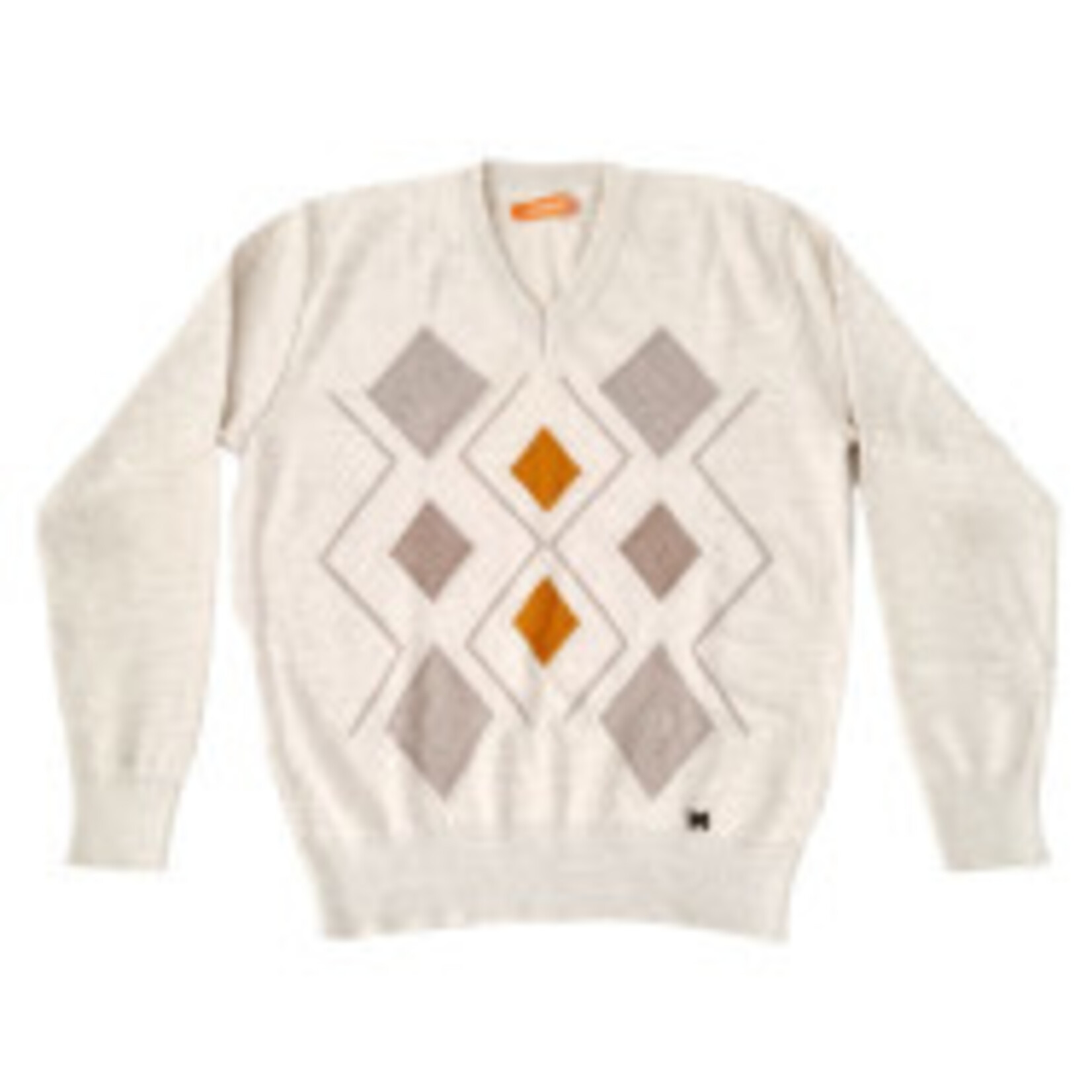 HALIFAKS Pullover col en V motif argyle (SIZE : M)