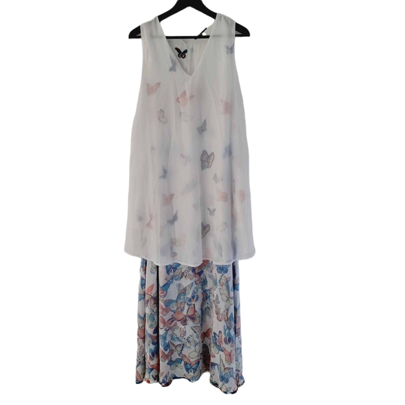 Floryday Robe longue aux papillons (SIZE : L)