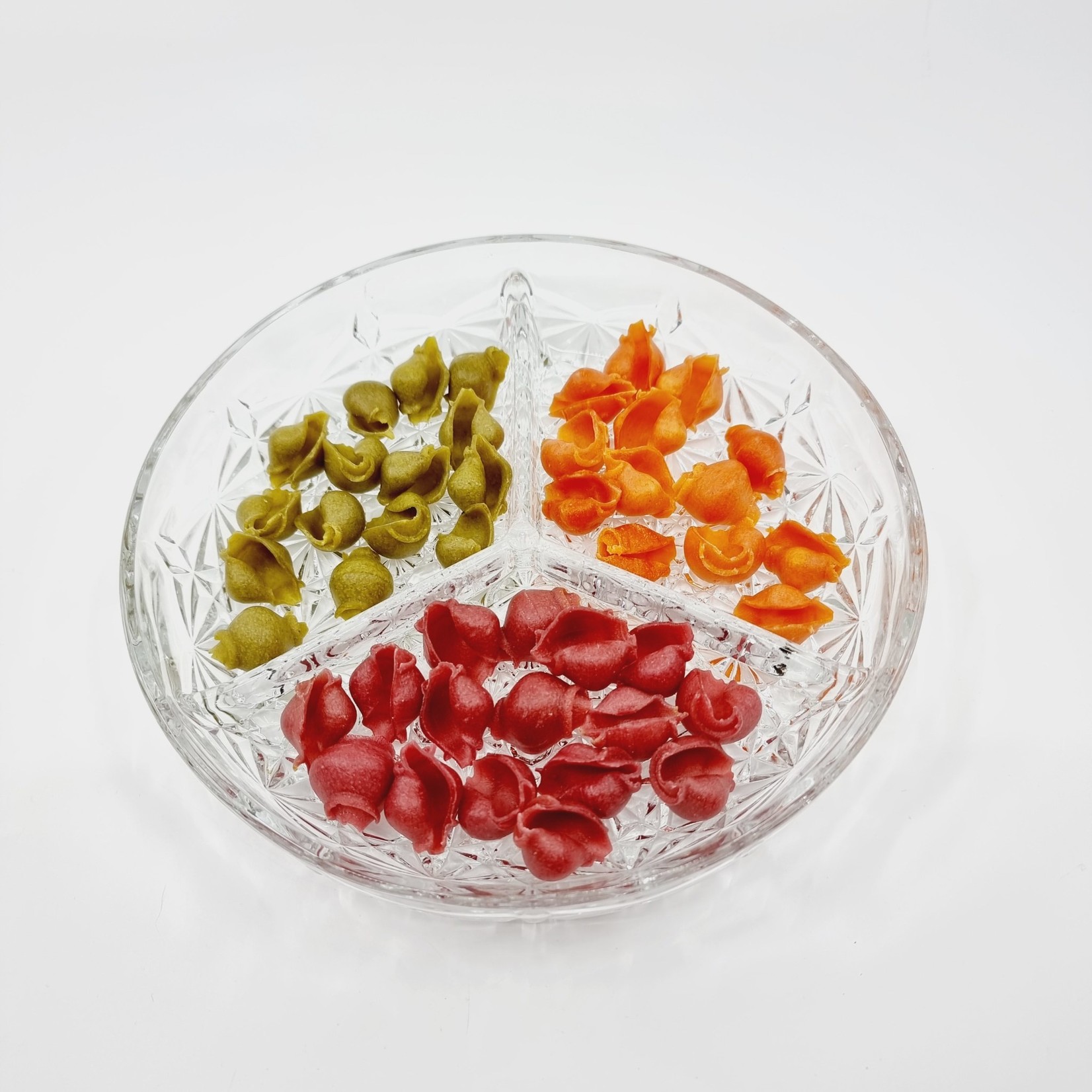 Plat à 3 compartiments en verre taillé