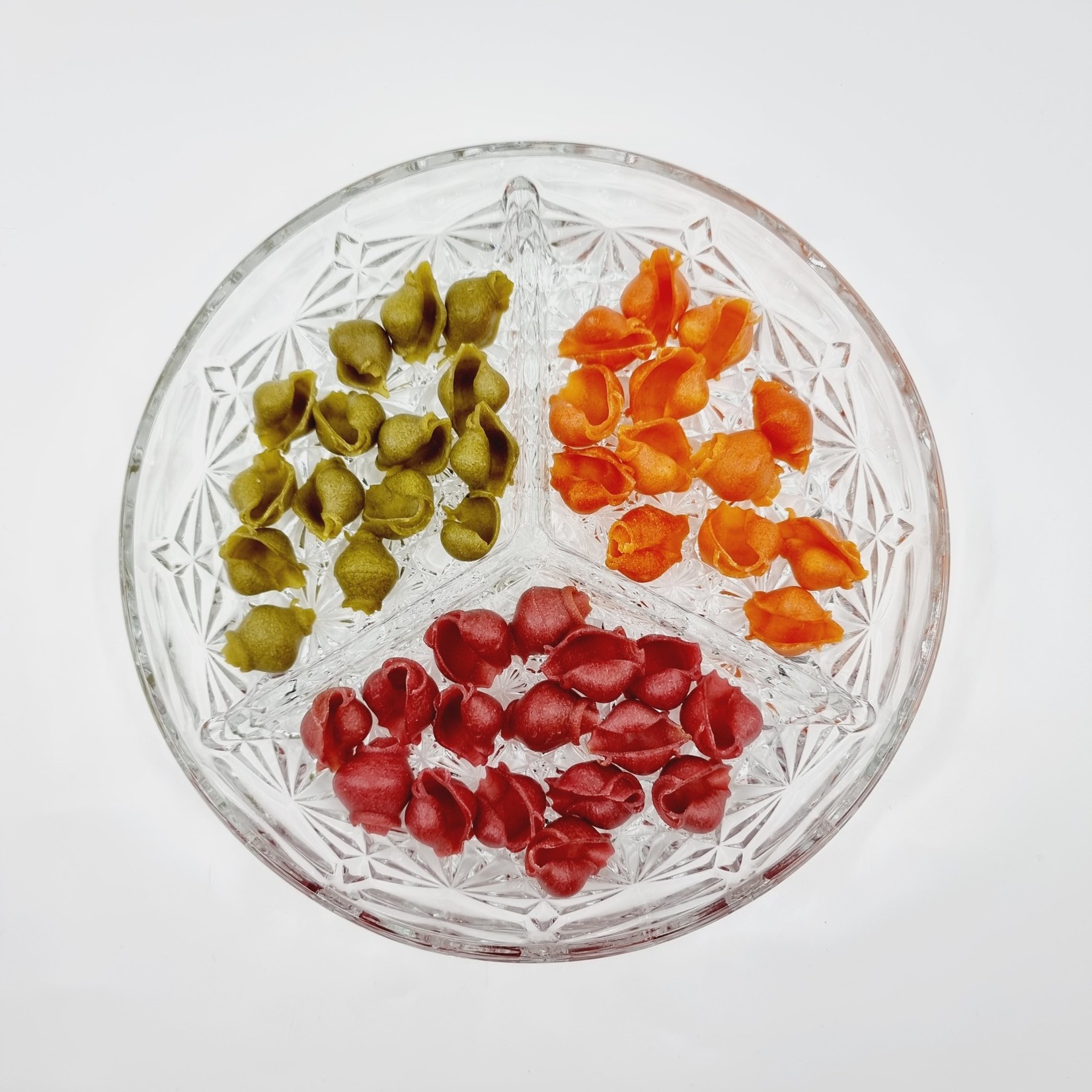 Plat à 3 compartiments en verre taillé