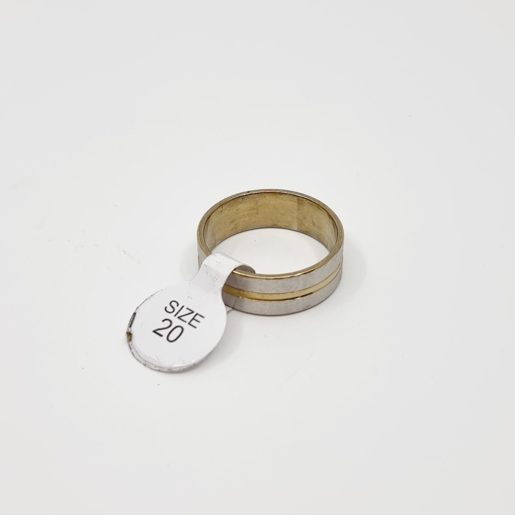 Bague argentée - rainure dorée (SIZE : 20) - Modèle n°10
