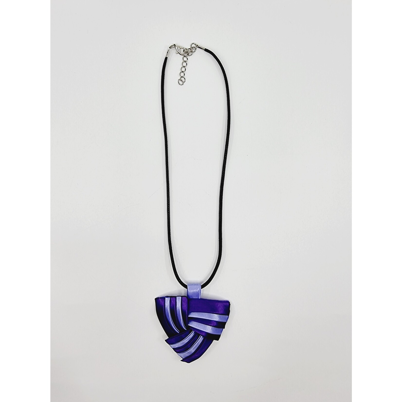 Collier en tissu bicolore - violet/mauve