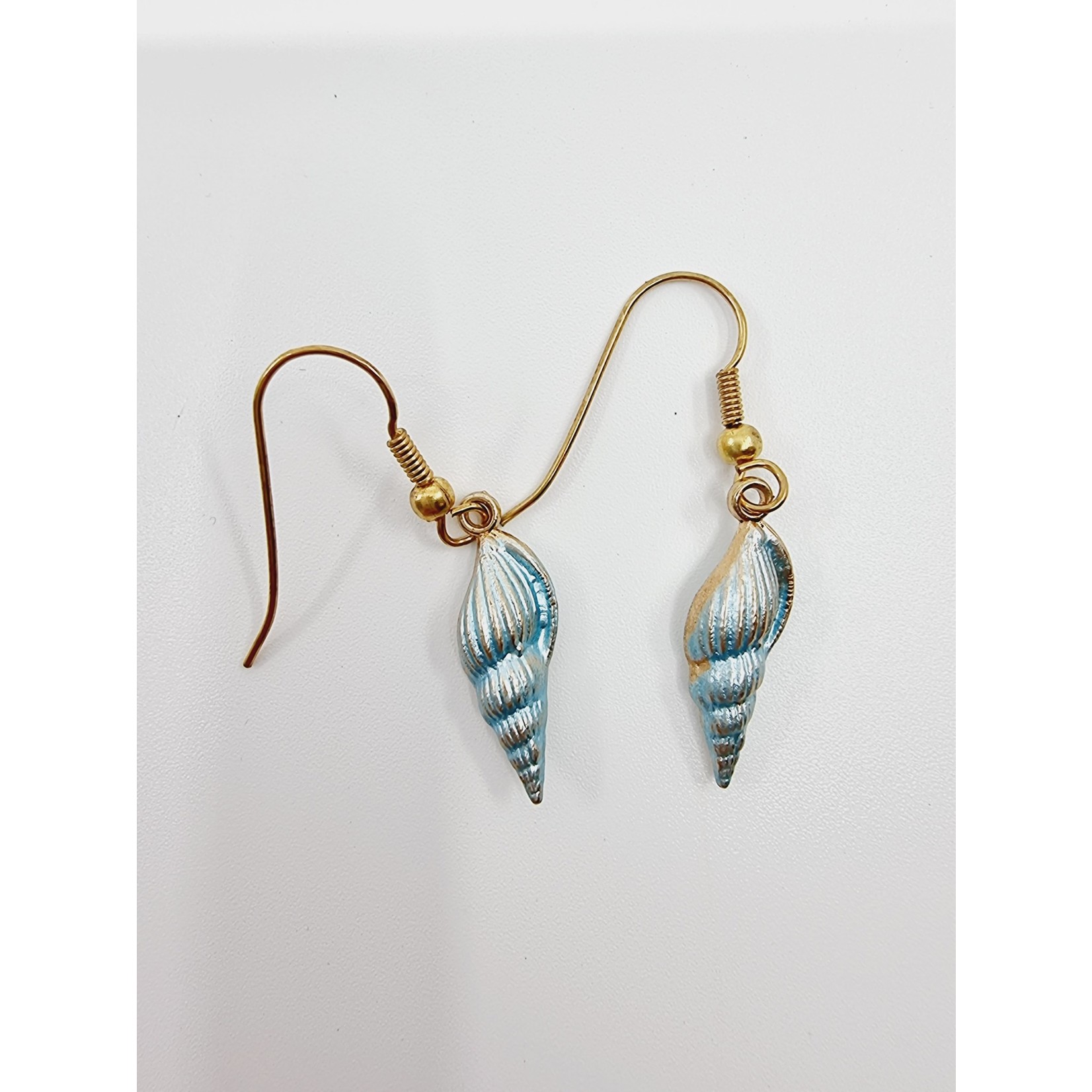 Boucles d'oreilles coquillage - bleu