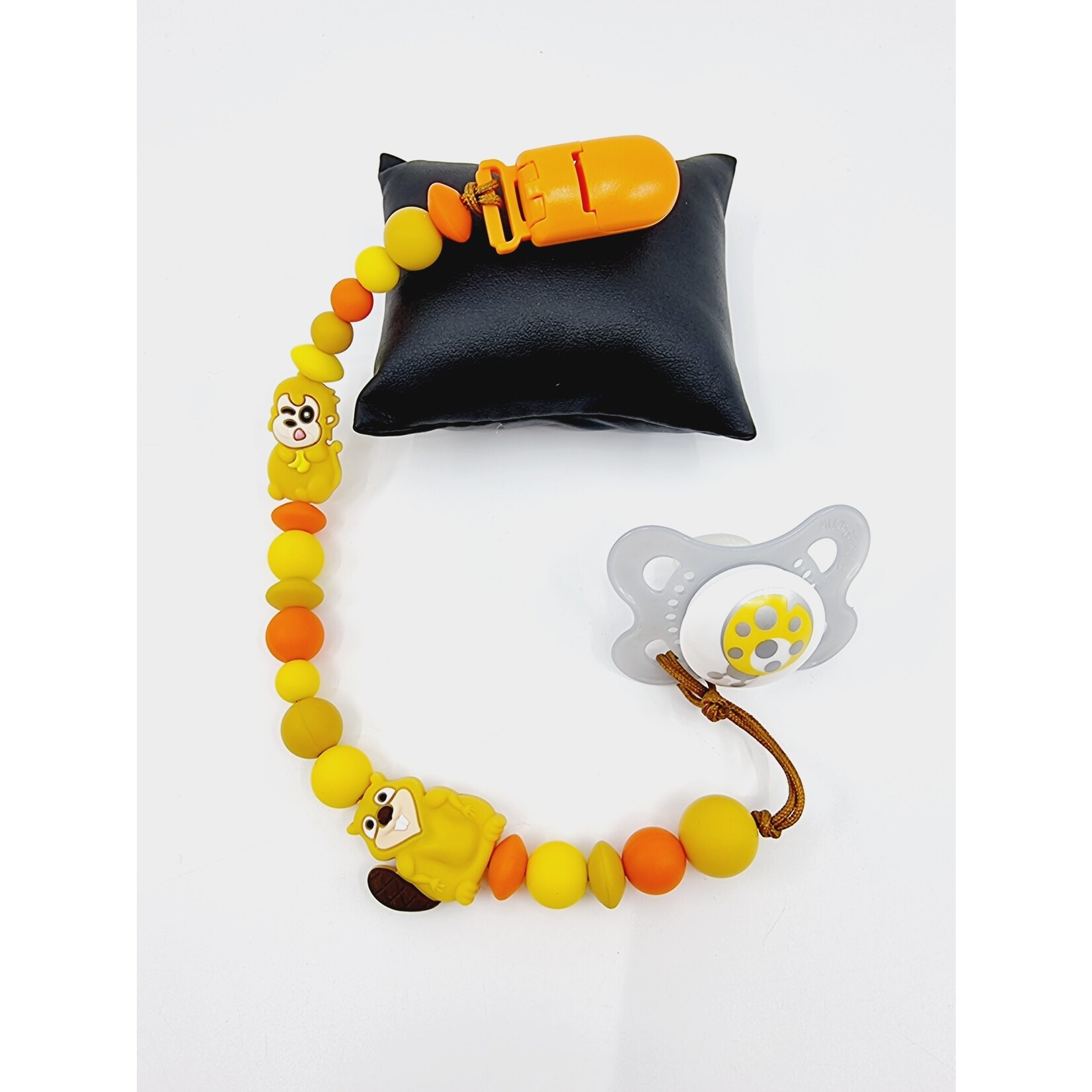 Attache-tétine - Singe/Castor