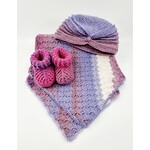 Couverture, chaussons et bonnet turban bébé - Syringa