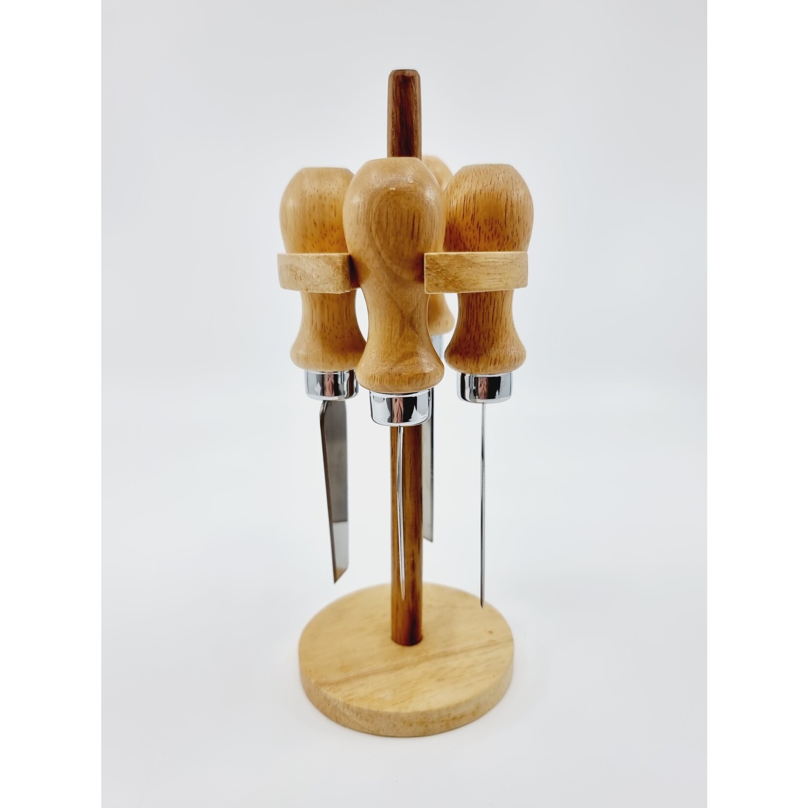 Support à 4 couteaux à fromage en bois