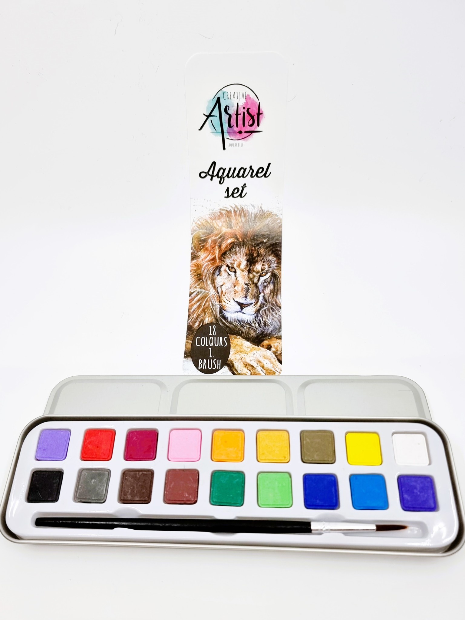 Ensemble Aquarelle Professionnelle 24 Couleurs En Boîte Métal Portable – Kit De Voyage Avec Pinceau Pour Artistes Et Débutants