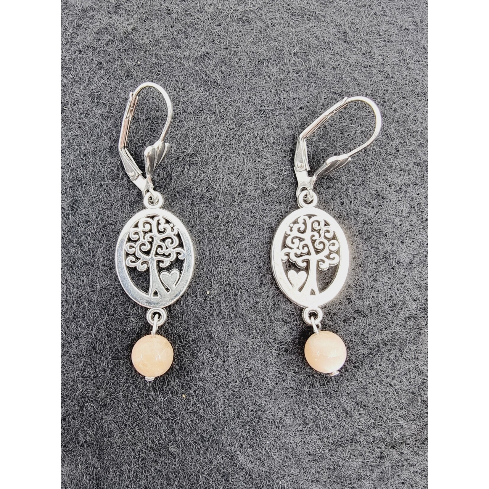 Boucles d'oreilles arbre de vie - Pierre de lune