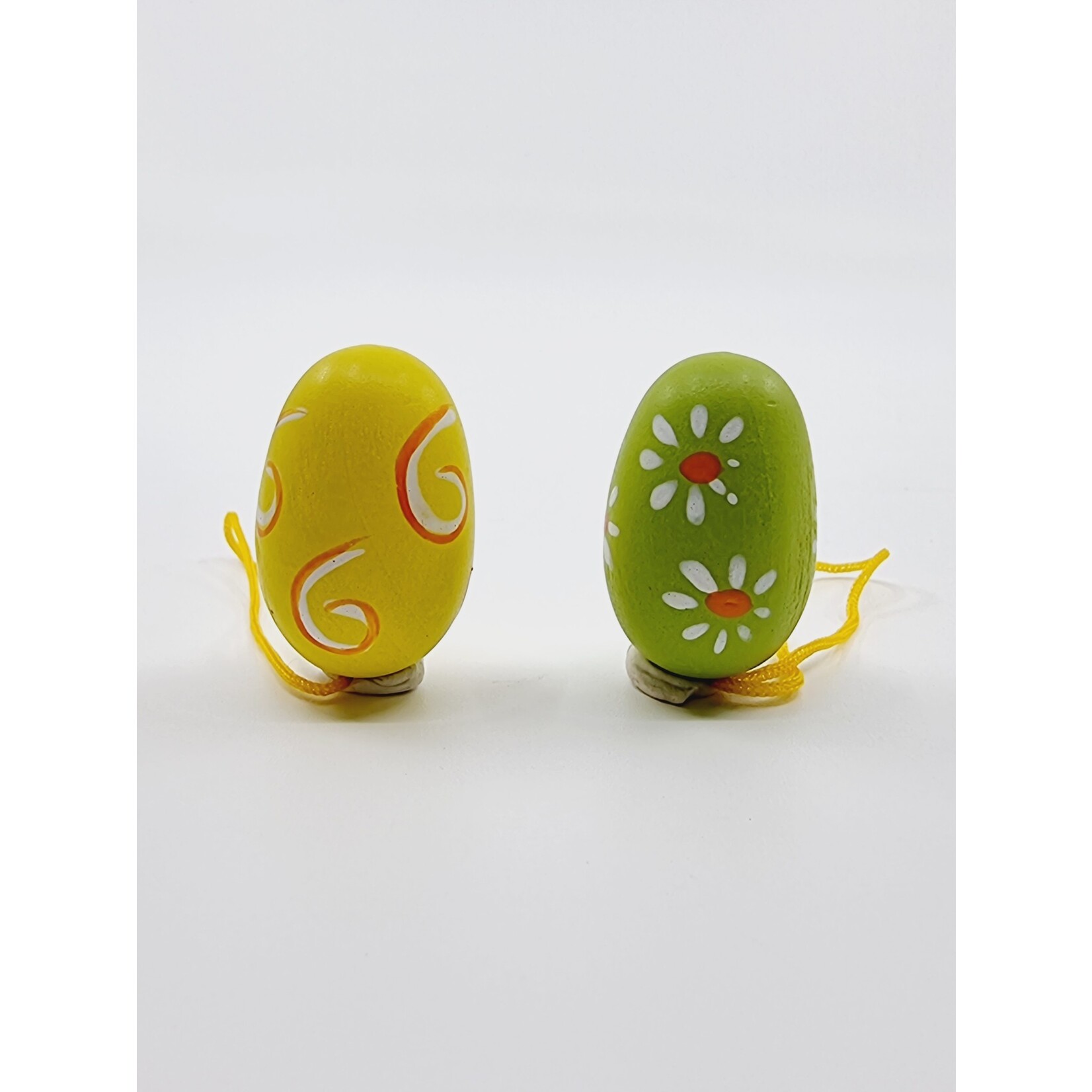 Oeuf à suspendre jaune et vert (10 pièces)