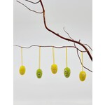 Oeuf à suspendre jaune et vert (10 pièces)