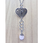 Collier butterfly - Quartz rose