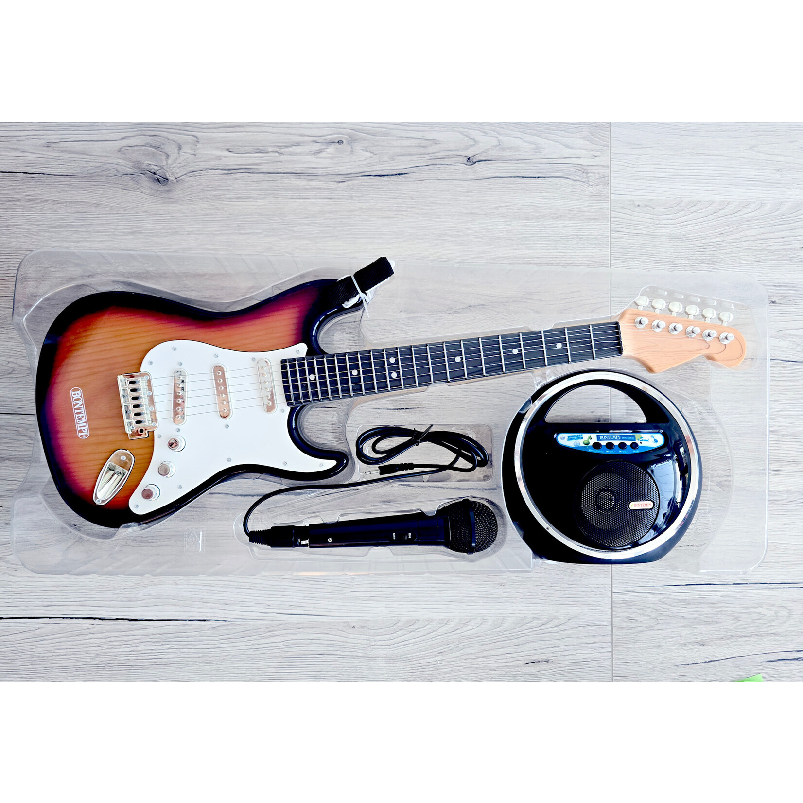 Bontempi Guitare rock électronique avec amplificateur sans fil et microphone