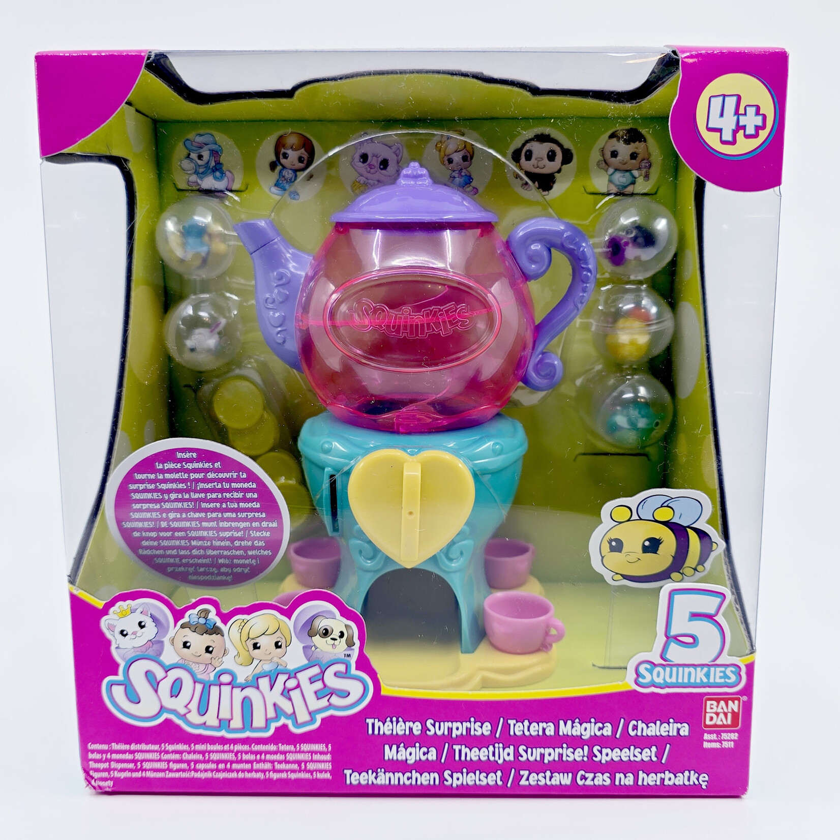 Bandai Théière surprise - Squinkies + pack de 6 Squinkies supplémentaires