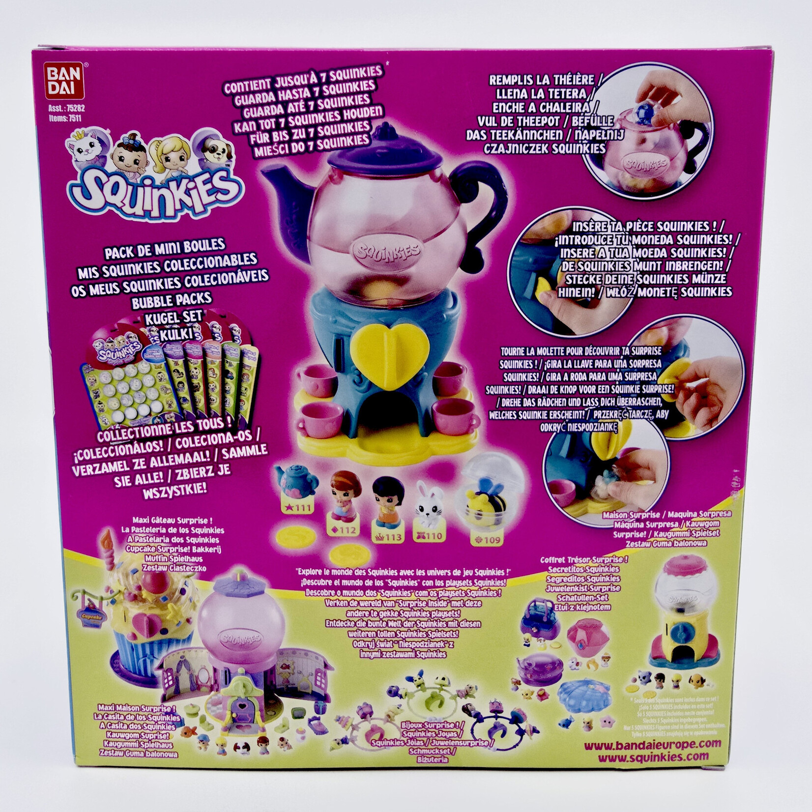 Bandai Théière surprise - Squinkies + pack de 6 Squinkies supplémentaires