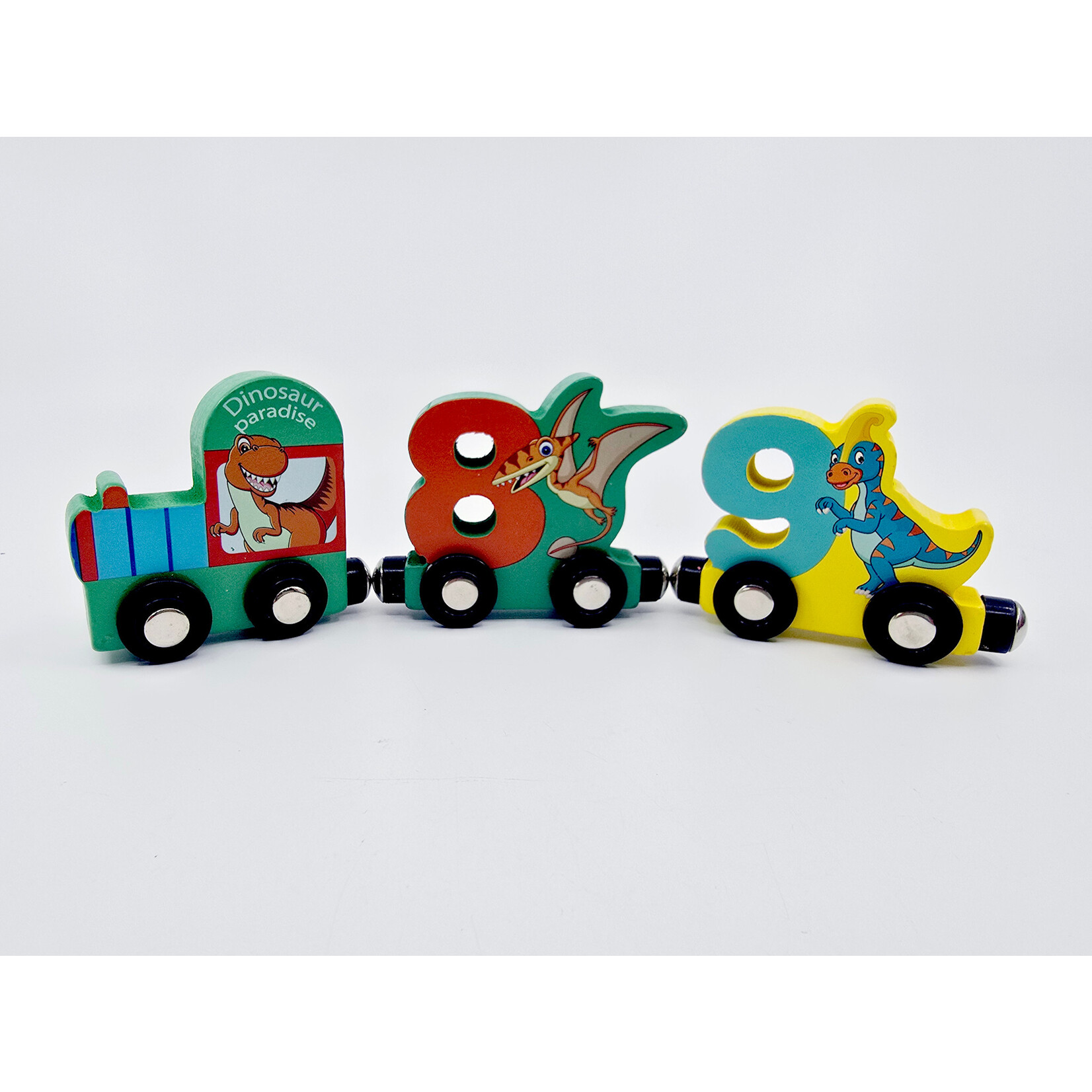 Train en bois éducatif, chiffres de 0 à 9