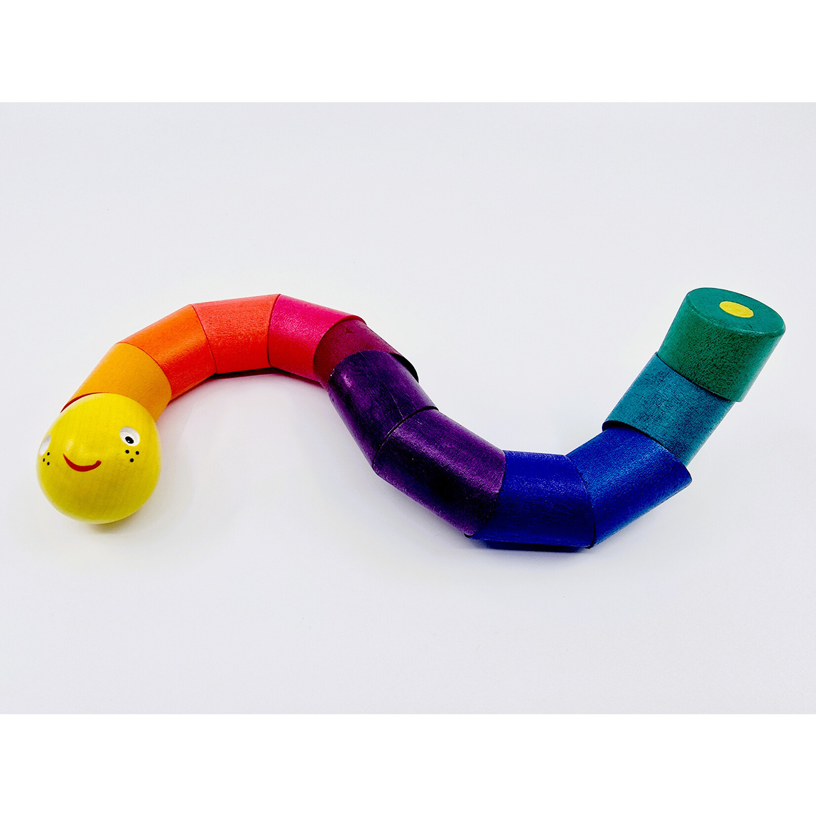 Chenille articulée en bois